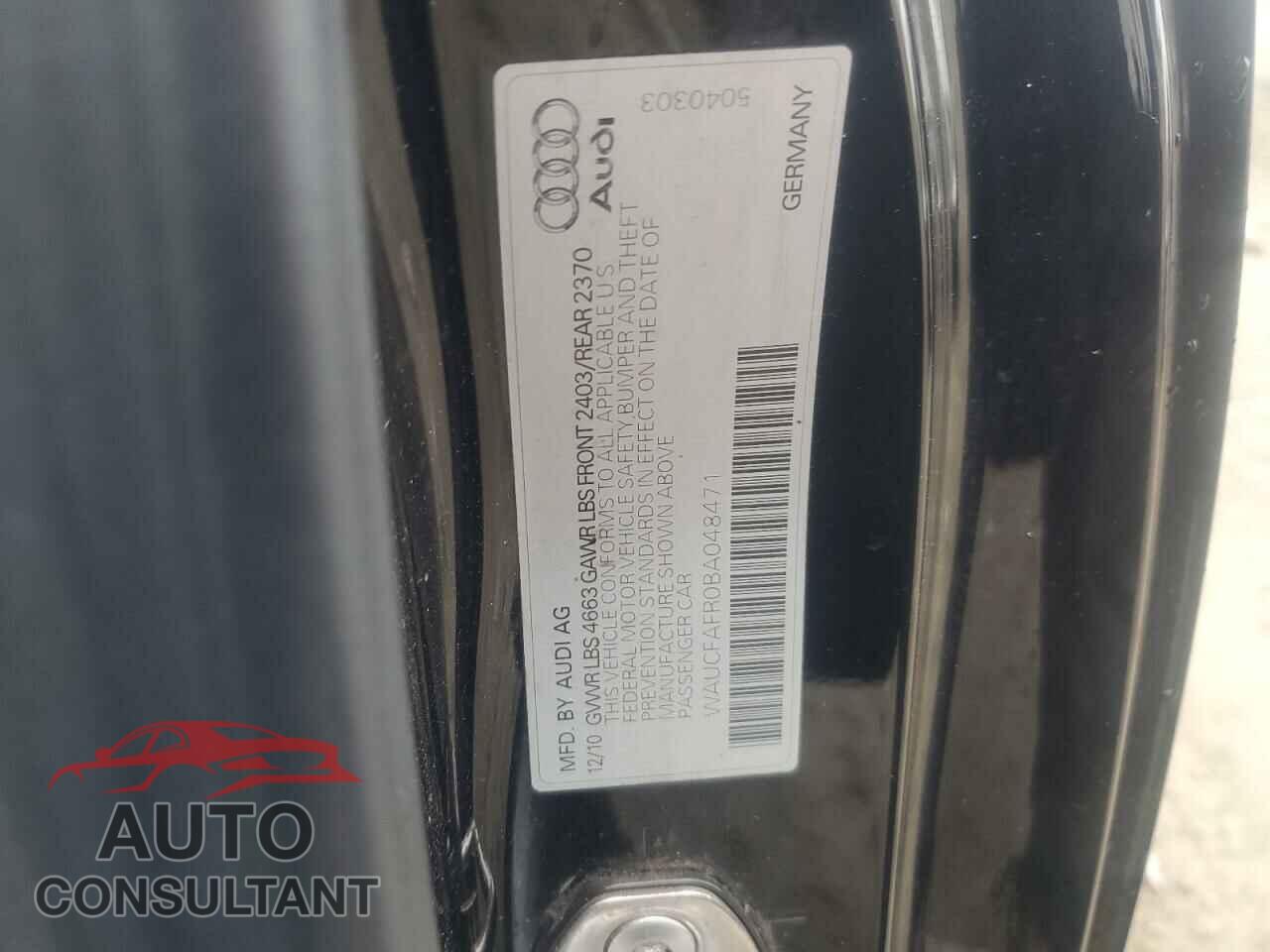 AUDI A5 2011 - WAUCFAFR0BA048471