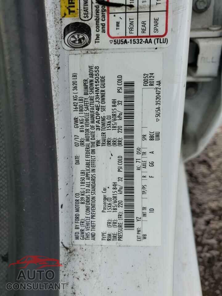 FORD FIESTA 2017 - 3FADP4EJ3HM150558