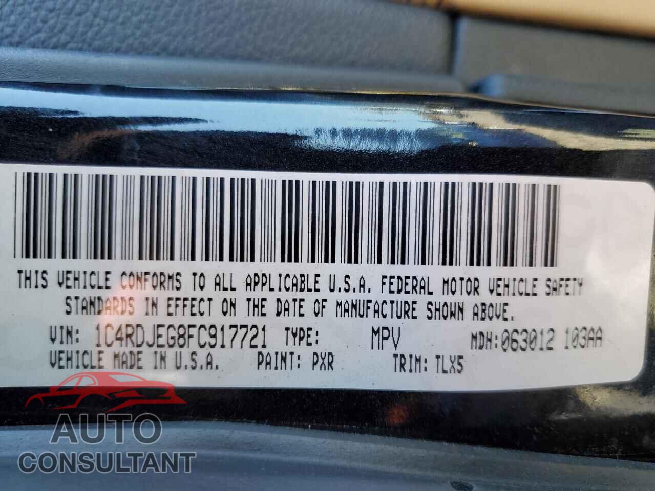 DODGE DURANGO 2015 - 1C4RDJEG8FC917721