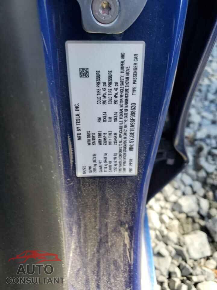 TESLA MODEL 3 2025 - 5YJ3E1EA9SF998630