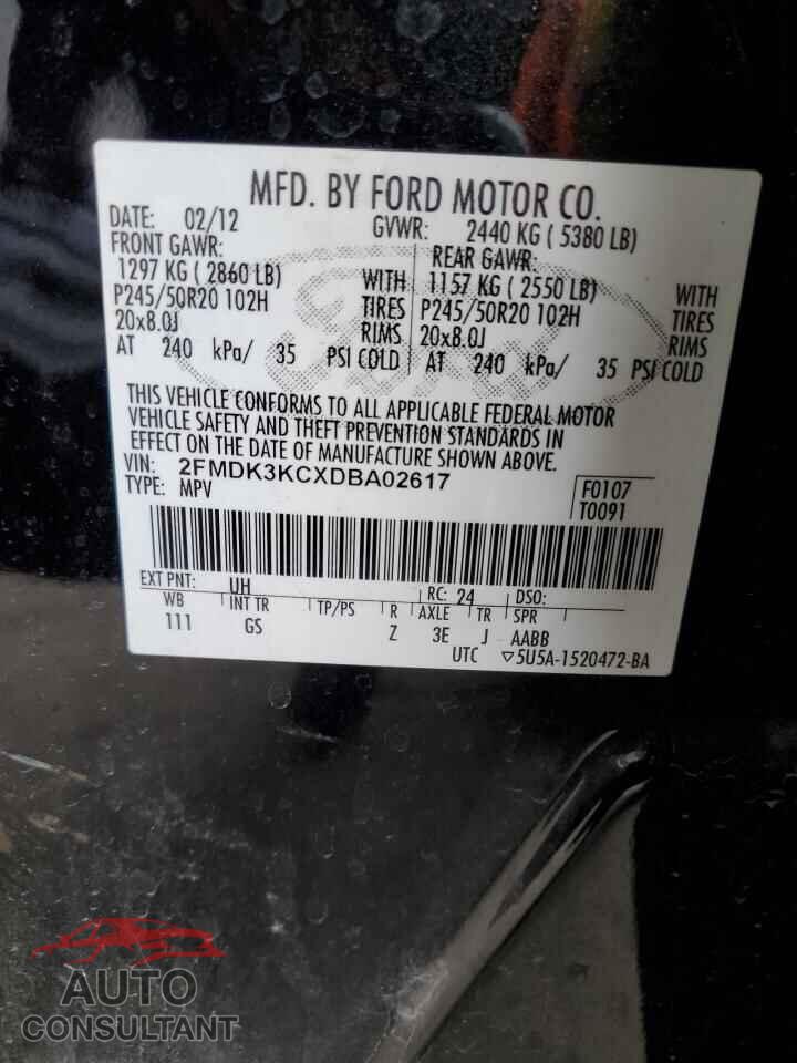 FORD EDGE 2013 - 2FMDK3KCXDBA02617