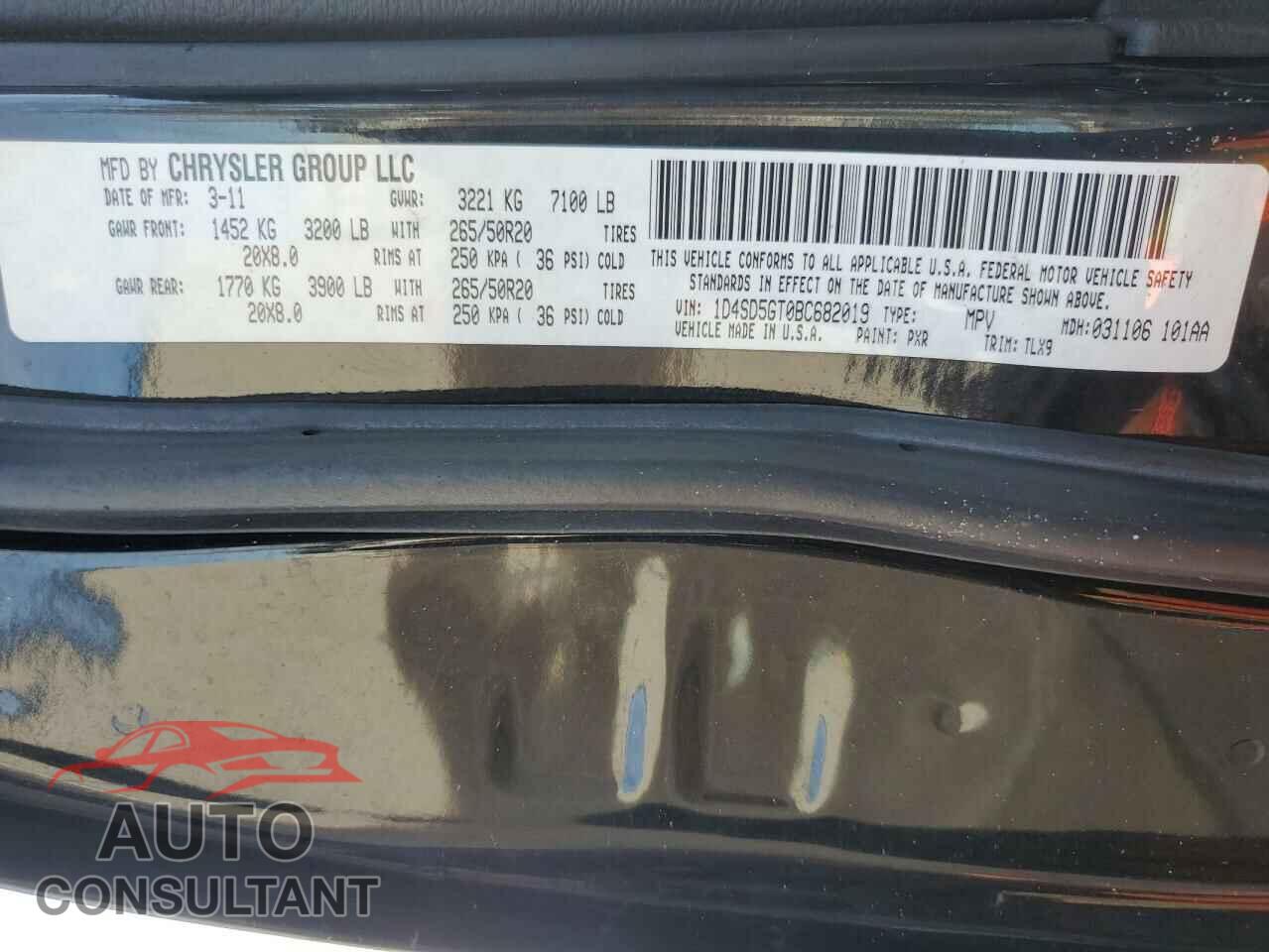 DODGE DURANGO 2011 - 1D4SD5GT0BC682019