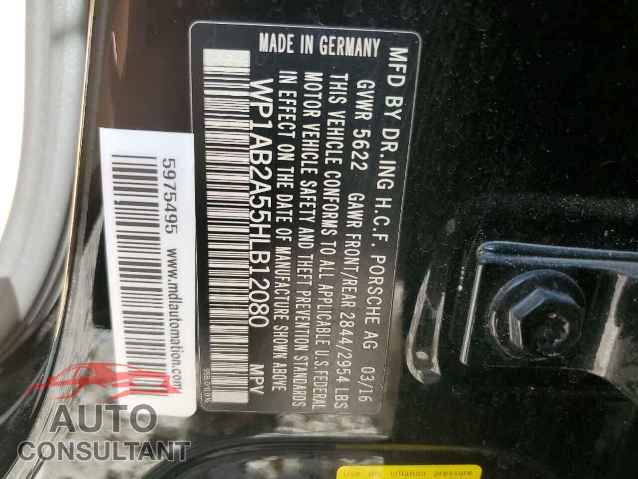 PORSCHE MACAN 2017 - WP1AB2A55HLB12080