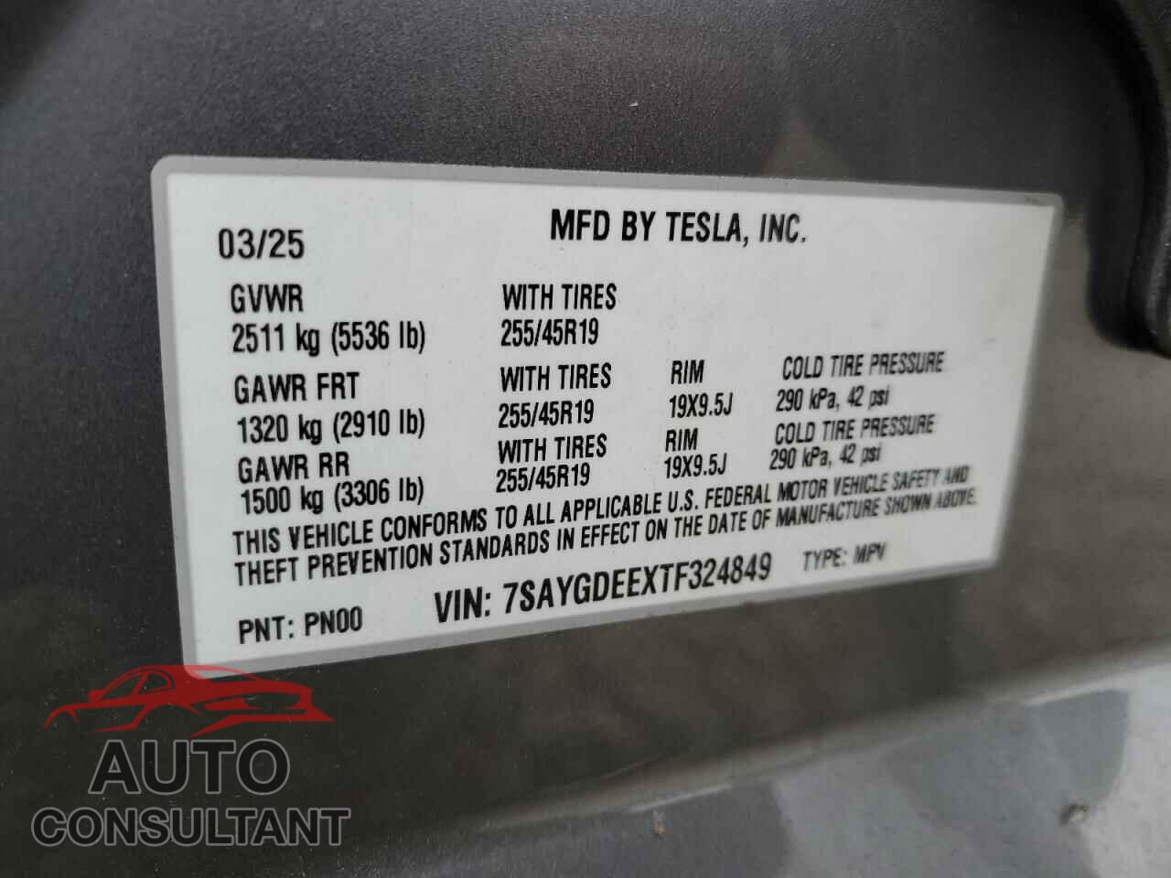 TESLA MODEL Y 2026 - 7SAYGDEEXTF324849