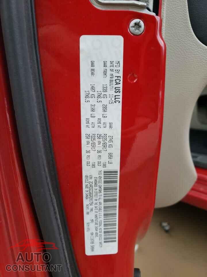 DODGE CARAVAN 2016 - 2C4RDGCG6GR201754
