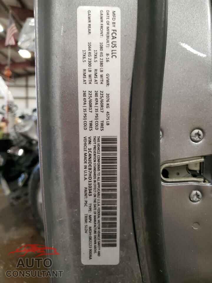 JEEP COMPASS 2017 - 1C4NJDEB7HD110343