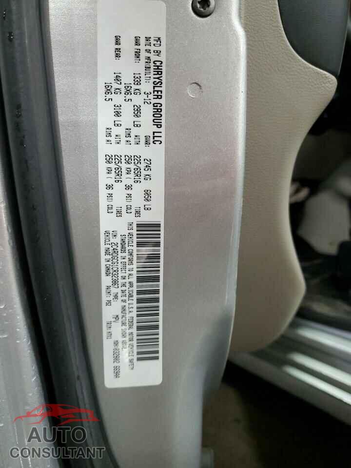 DODGE CARAVAN 2012 - 2C4RDGCG1CR323867