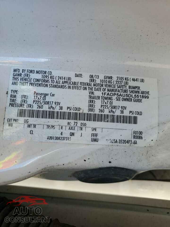 FORD CMAX 2013 - 1FADP5AU5DL551899