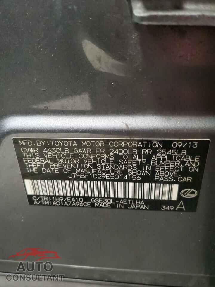 LEXUS IS 2014 - JTHBF1D29E5014156