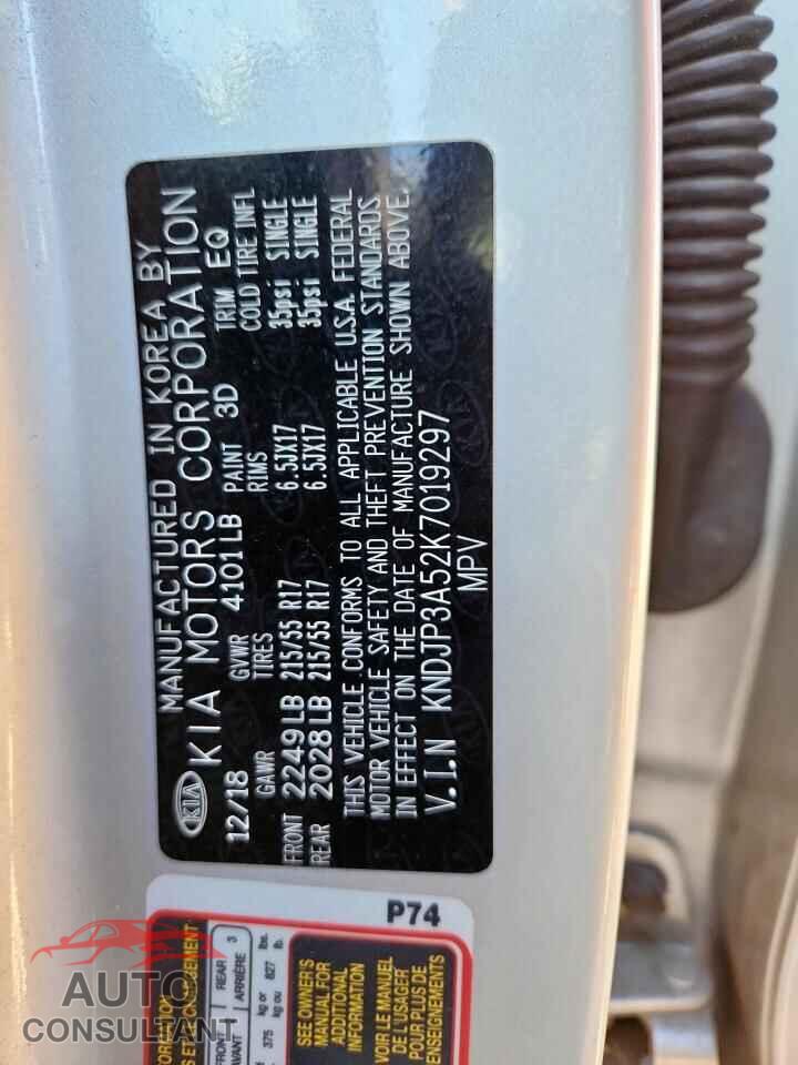 KIA SOUL 2019 - KNDJP3A52K7019297