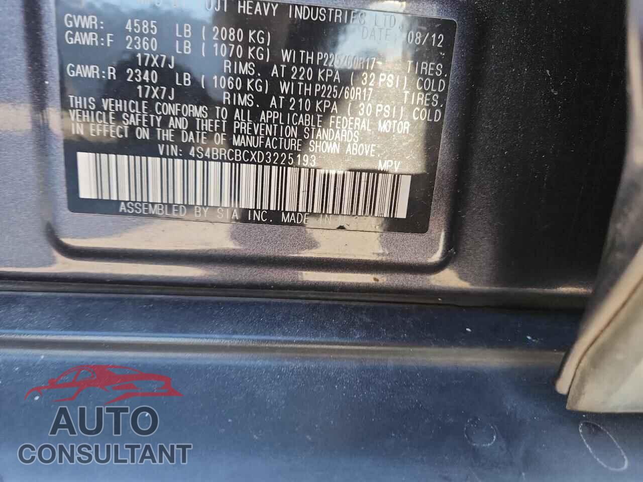 SUBARU OUTBACK 2013 - 4S4BRCBCXD3225193