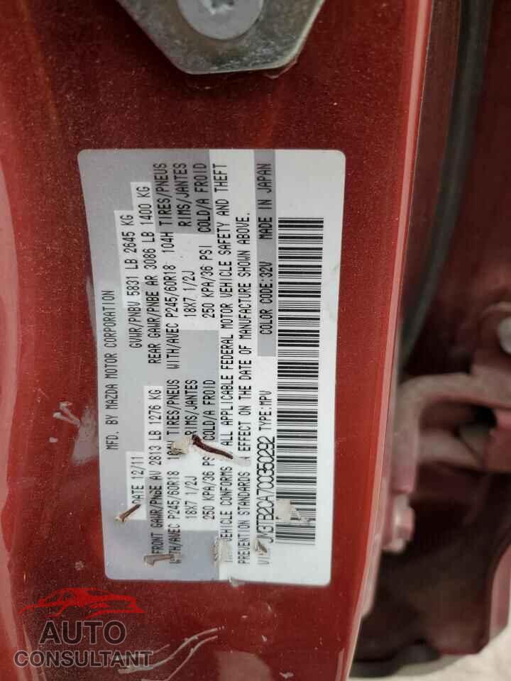 MAZDA CX-9 2012 - JM3TB2CA7C0350292