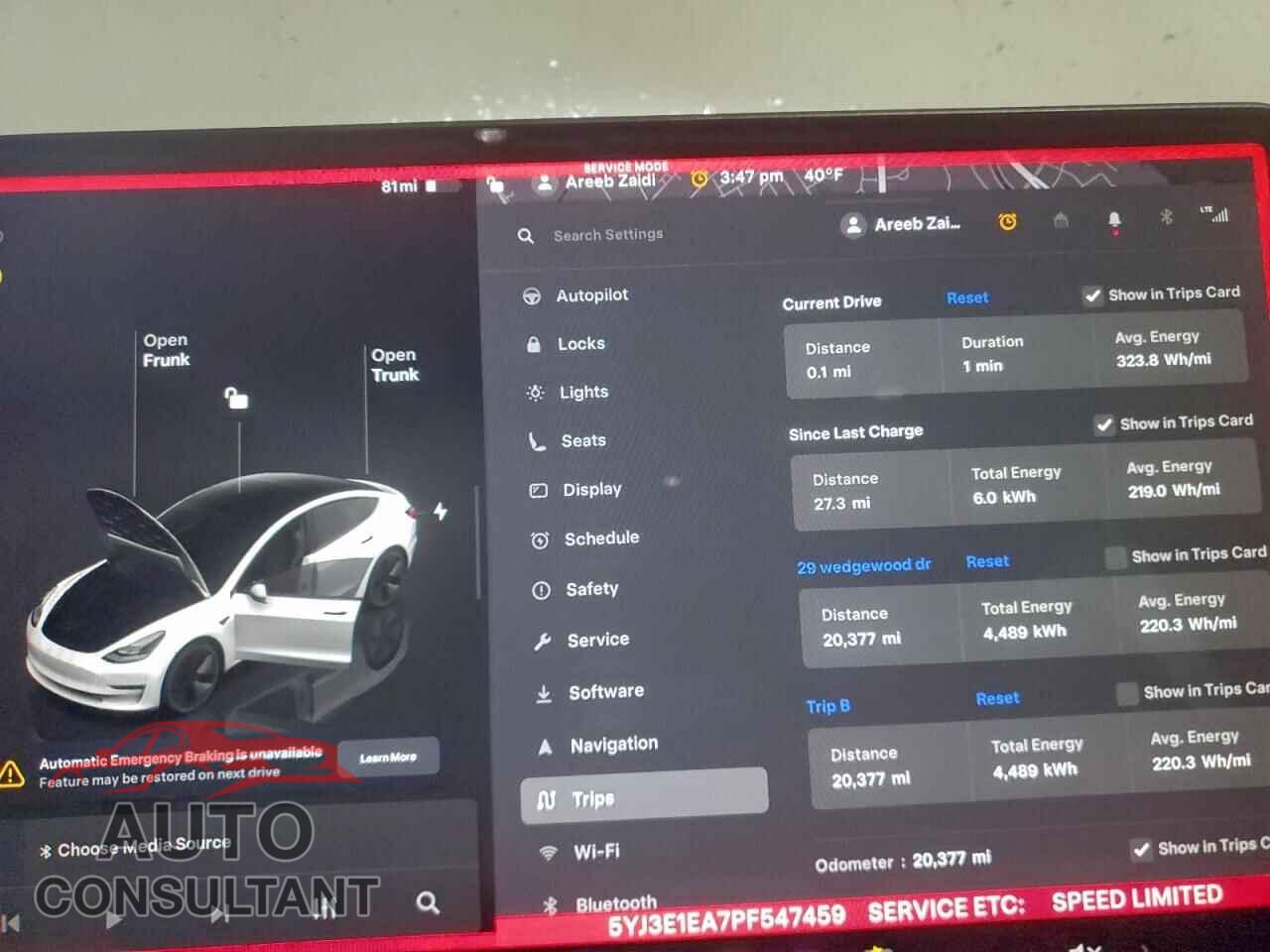TESLA MODEL 3 2023 - 5YJ3E1EA7PF547459