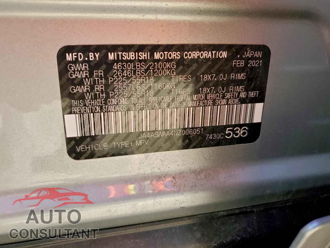 MITSUBISHI ECLIPSE 2022 - JA4ASWAA4NZ006051