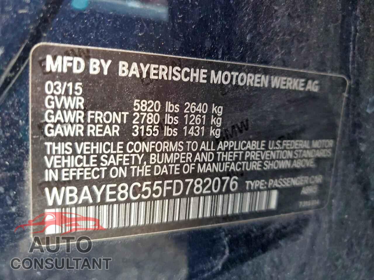 BMW 7 SERIES 2015 - WBAYE8C55FD782076