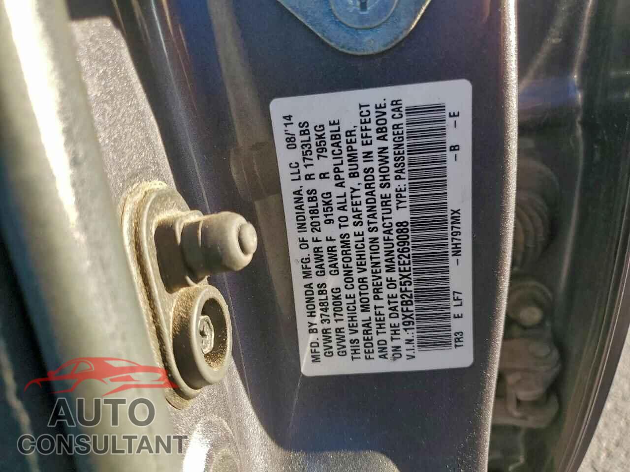 HONDA CIVIC 2014 - 19XFB2F5XEE269088