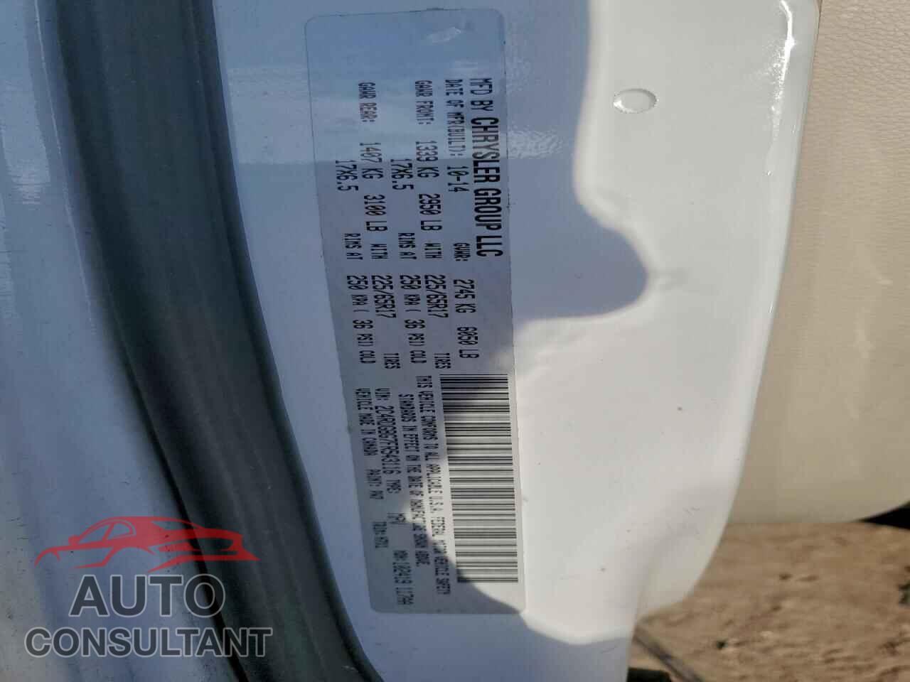 DODGE CARAVAN 2015 - 2C4RDGBG7FR543116