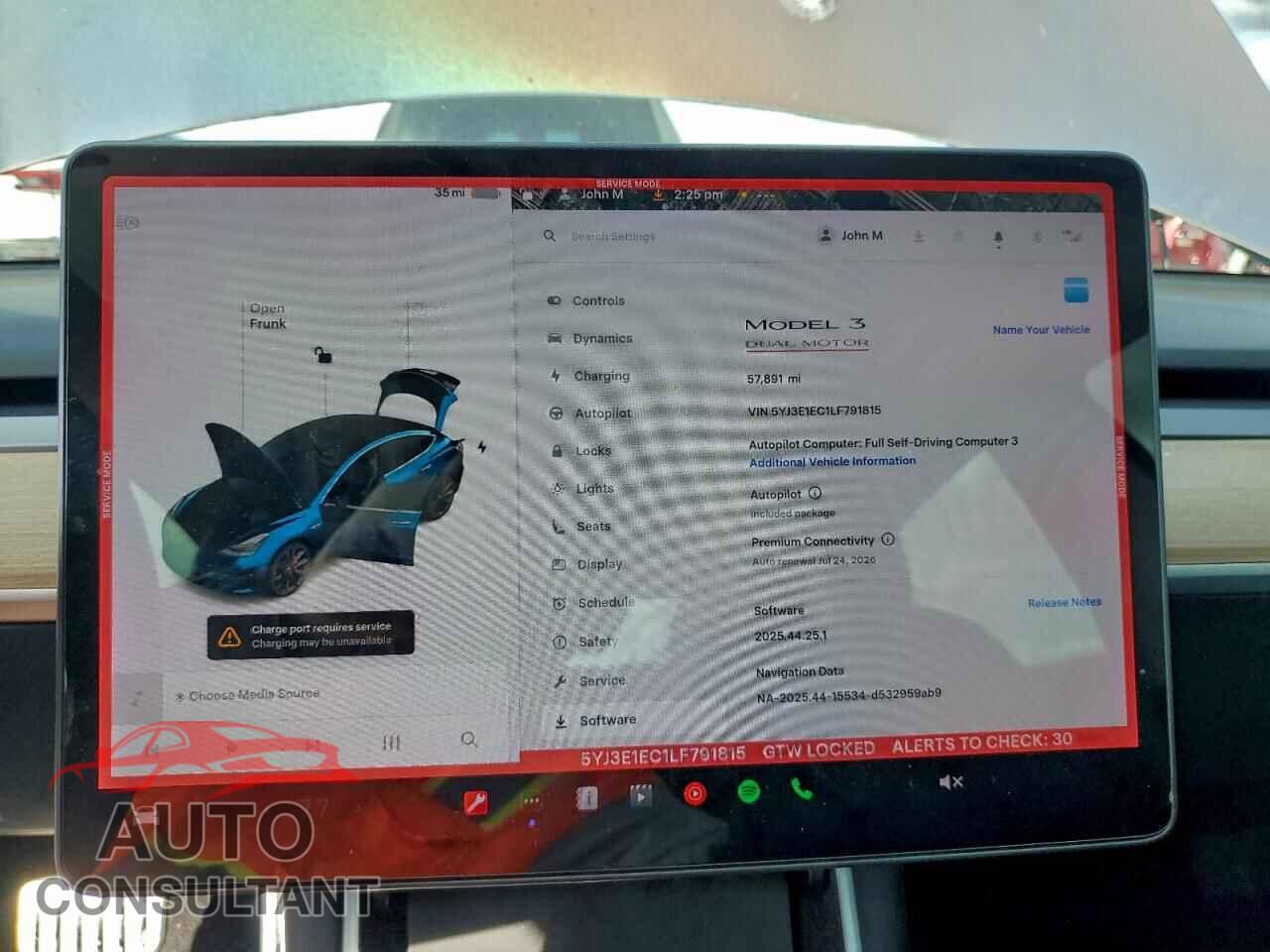 TESLA MODEL 3 2020 - 5YJ3E1EC1LF791815