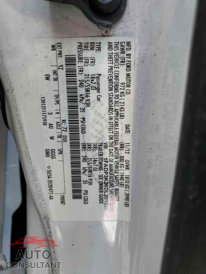 FORD FOCUS 2013 - 1FADP3K26DL201537