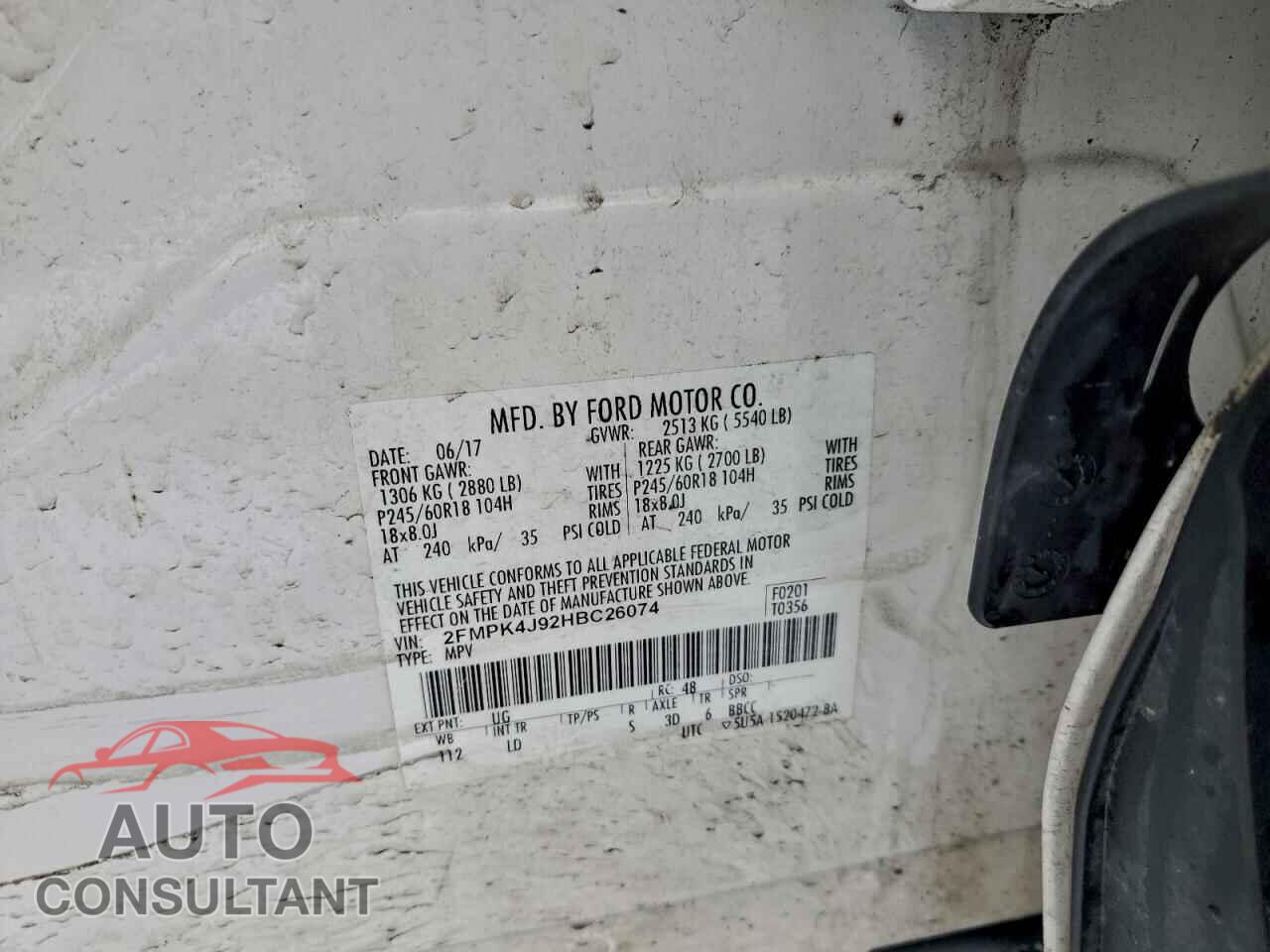FORD EDGE 2017 - 2FMPK4J92HBC26074