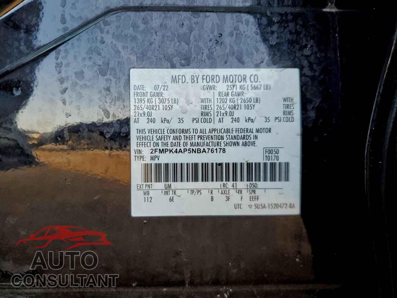 FORD EDGE 2022 - 2FMPK4AP5NBA76178