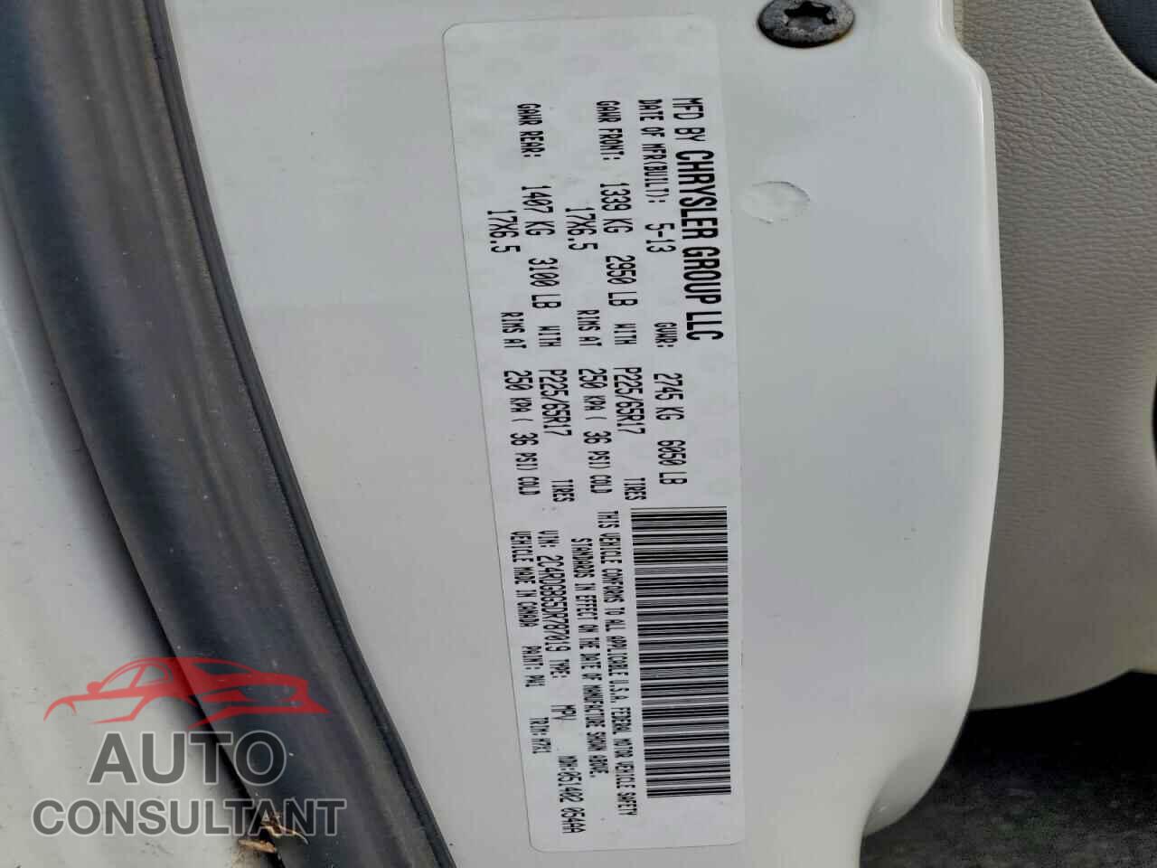 DODGE CARAVAN 2013 - 2C4RDGBG5DR787019