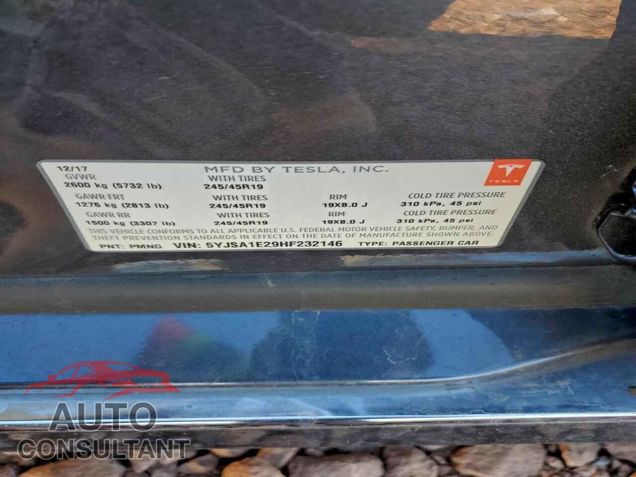 TESLA MODEL S 2017 - 5YJSA1E29HF232146