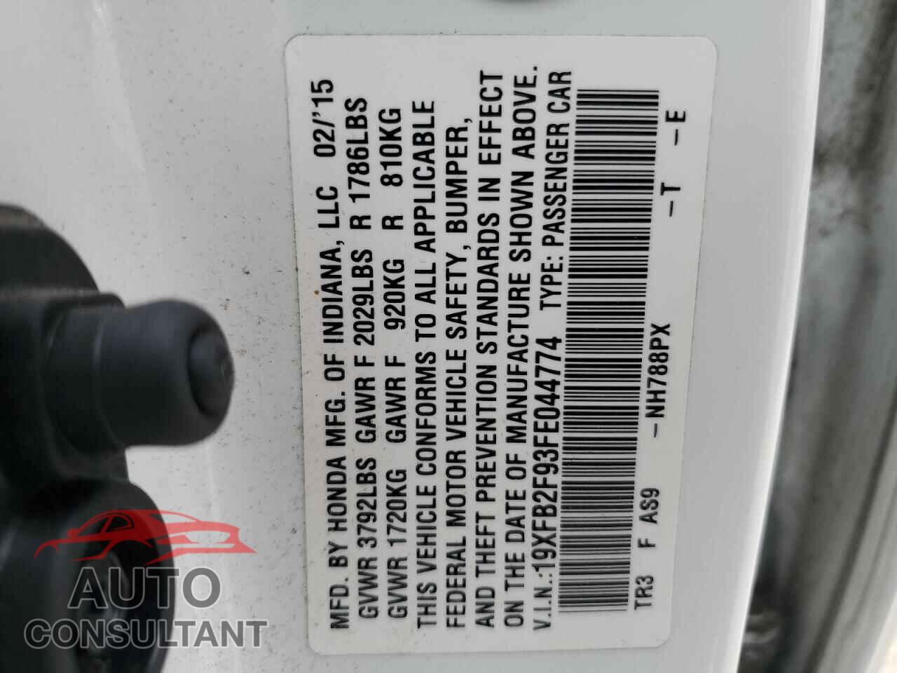 HONDA CIVIC 2015 - 19XFB2F93FE044774
