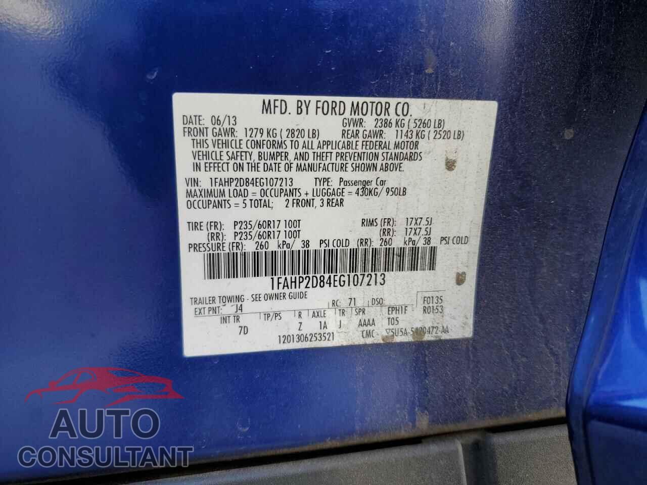 FORD TAURUS 2014 - 1FAHP2D84EG107213