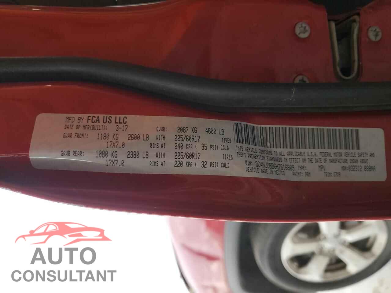 JEEP COMPASS 2017 - 3C4NJDBB6HT616809
