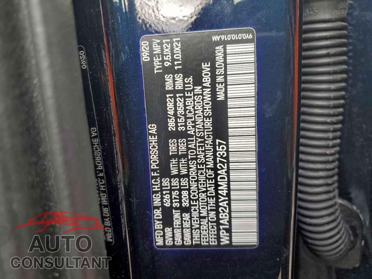 PORSCHE CAYENNE 2021 - WP1AB2AY4MDA27357