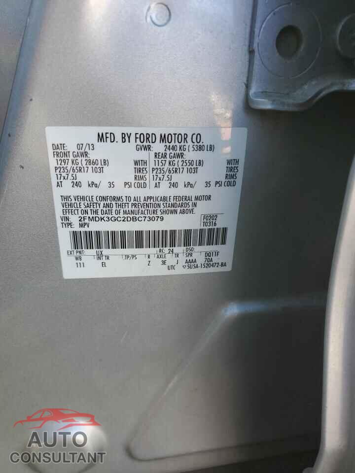 FORD EDGE 2013 - 2FMDK3GC2DBC73079