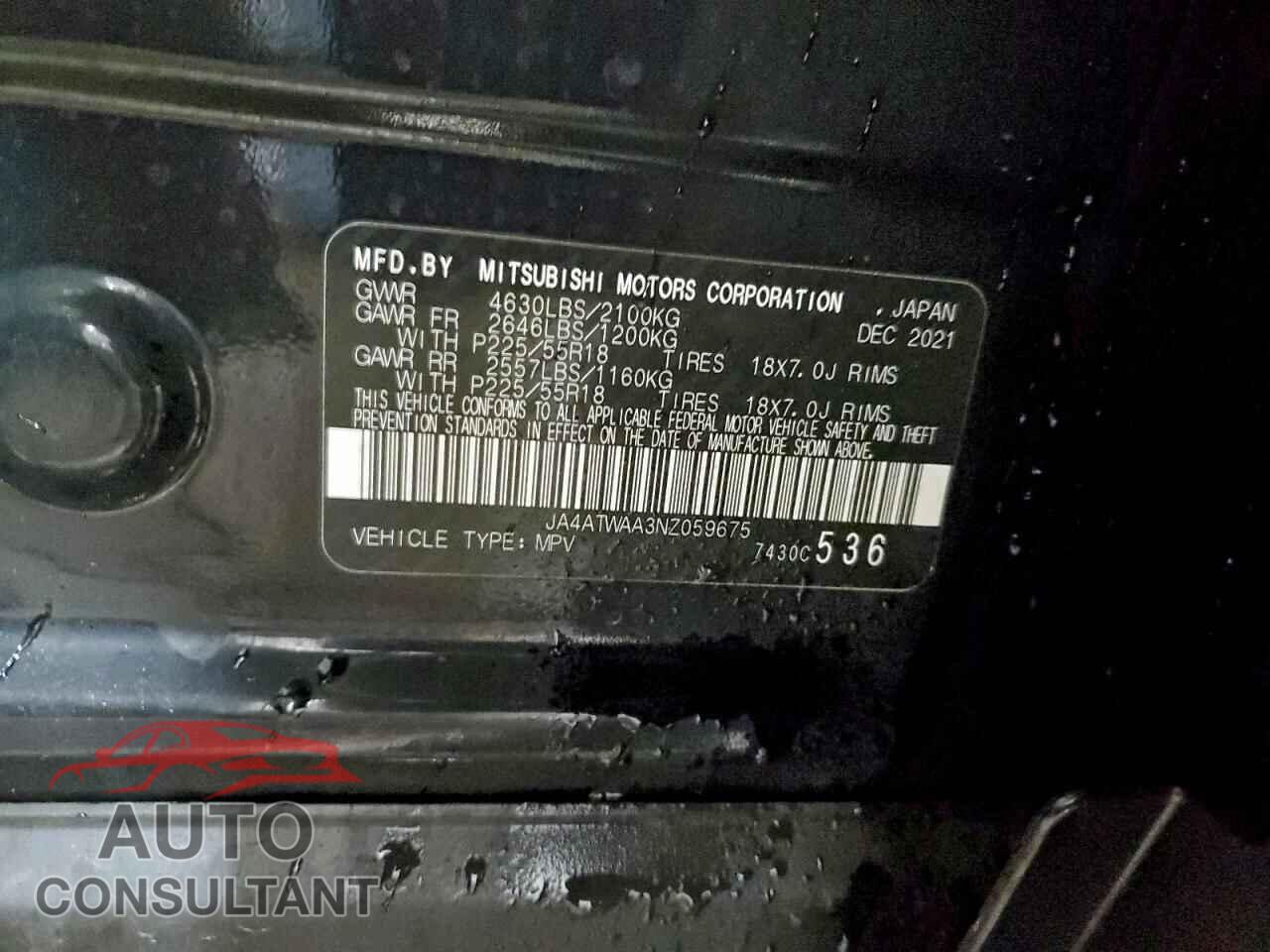 MITSUBISHI ECLIPSE 2022 - JA4ATWAA3NZ059675