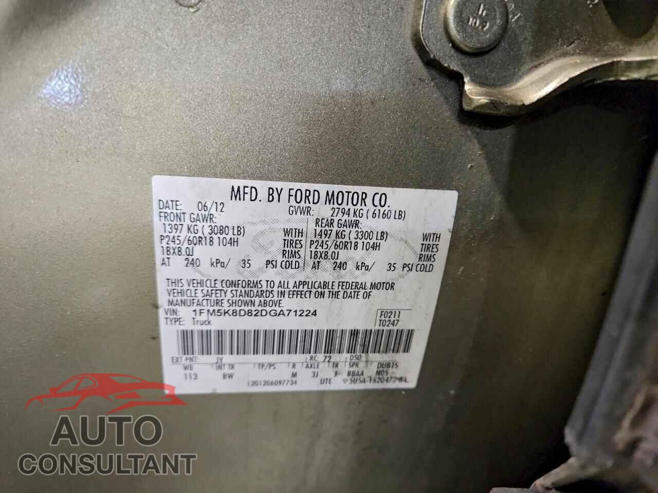 FORD EXPLORER 2013 - 1FM5K8D82DGA71224