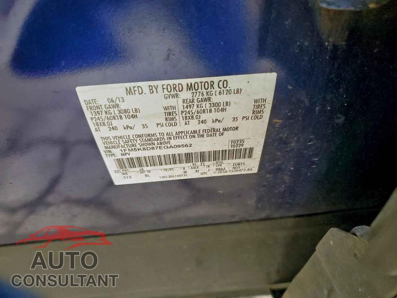 FORD EXPLORER 2014 - 1FM5K8D87EGA09562
