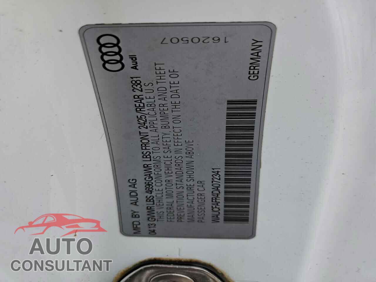 AUDI A5 2013 - WAUCFAFR4DA072341