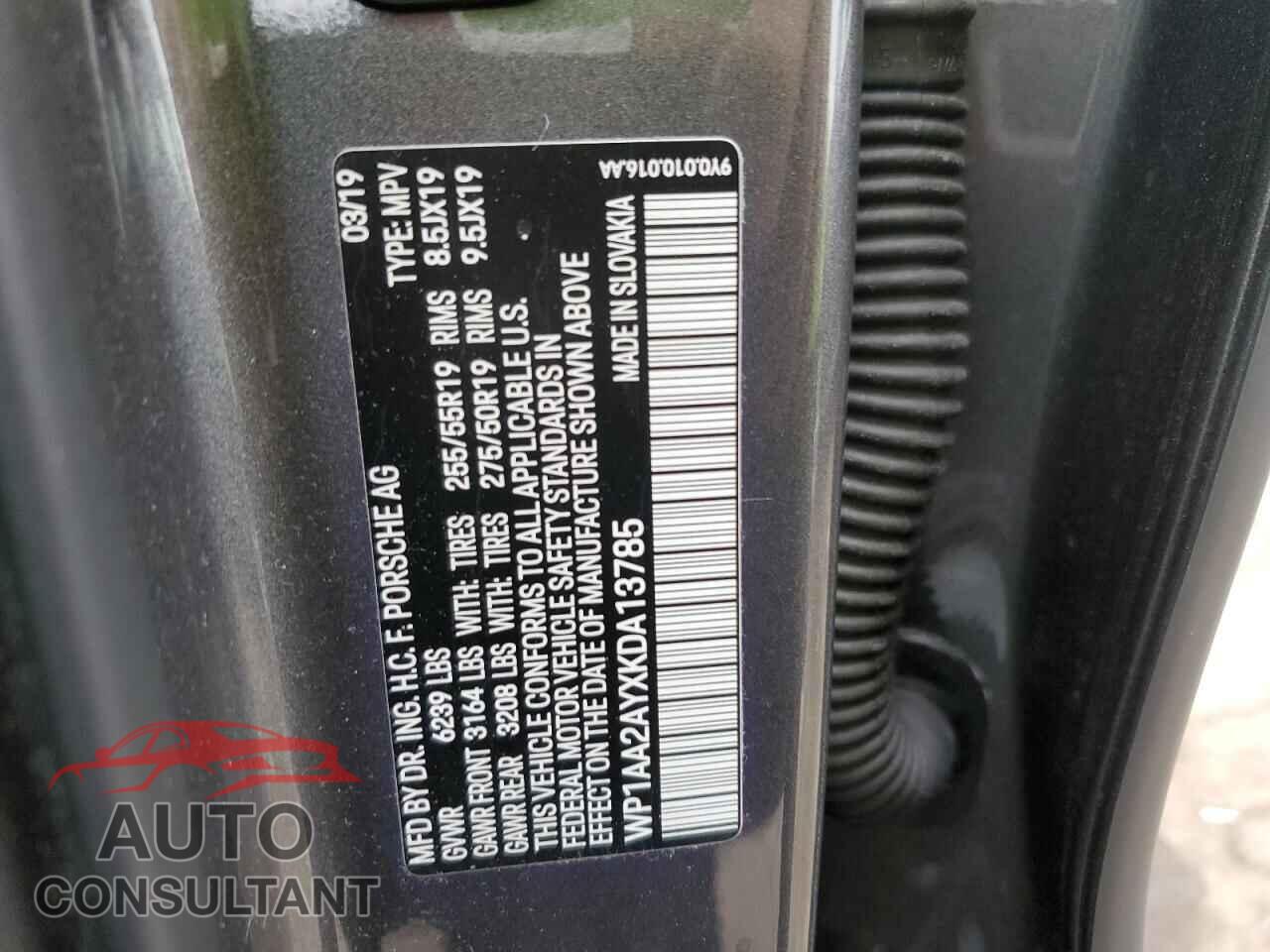 PORSCHE CAYENNE 2019 - WP1AA2AYXKDA13785
