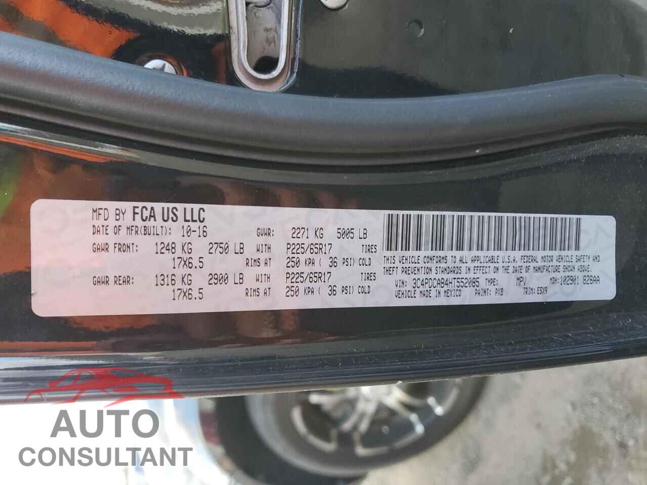 DODGE JOURNEY 2017 - 3C4PDCAB4HT552085