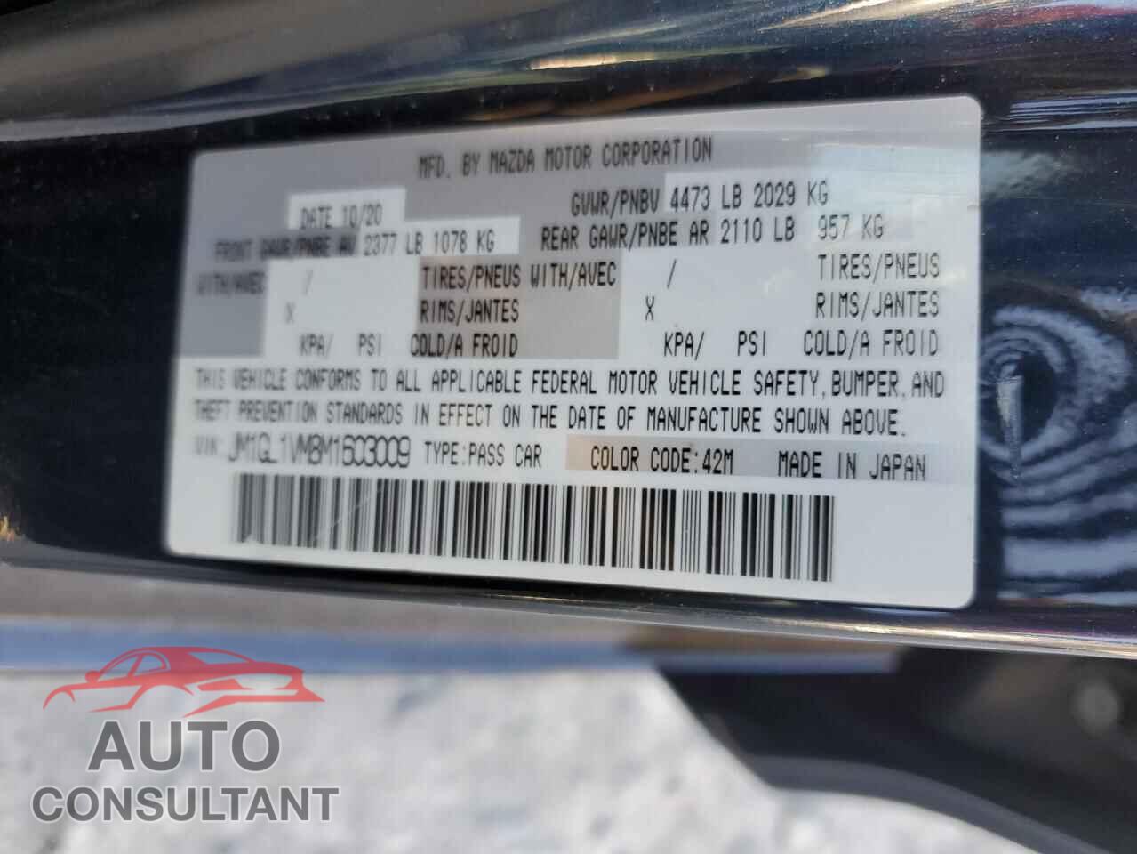 MAZDA 6 2021 - JM1GL1VM8M1603009