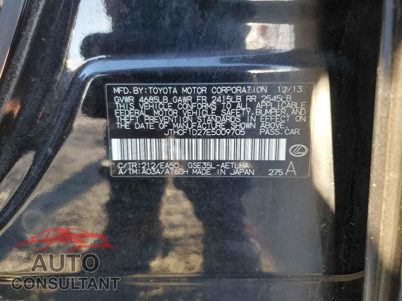 LEXUS IS 2014 - JTHCF1D27E5009705