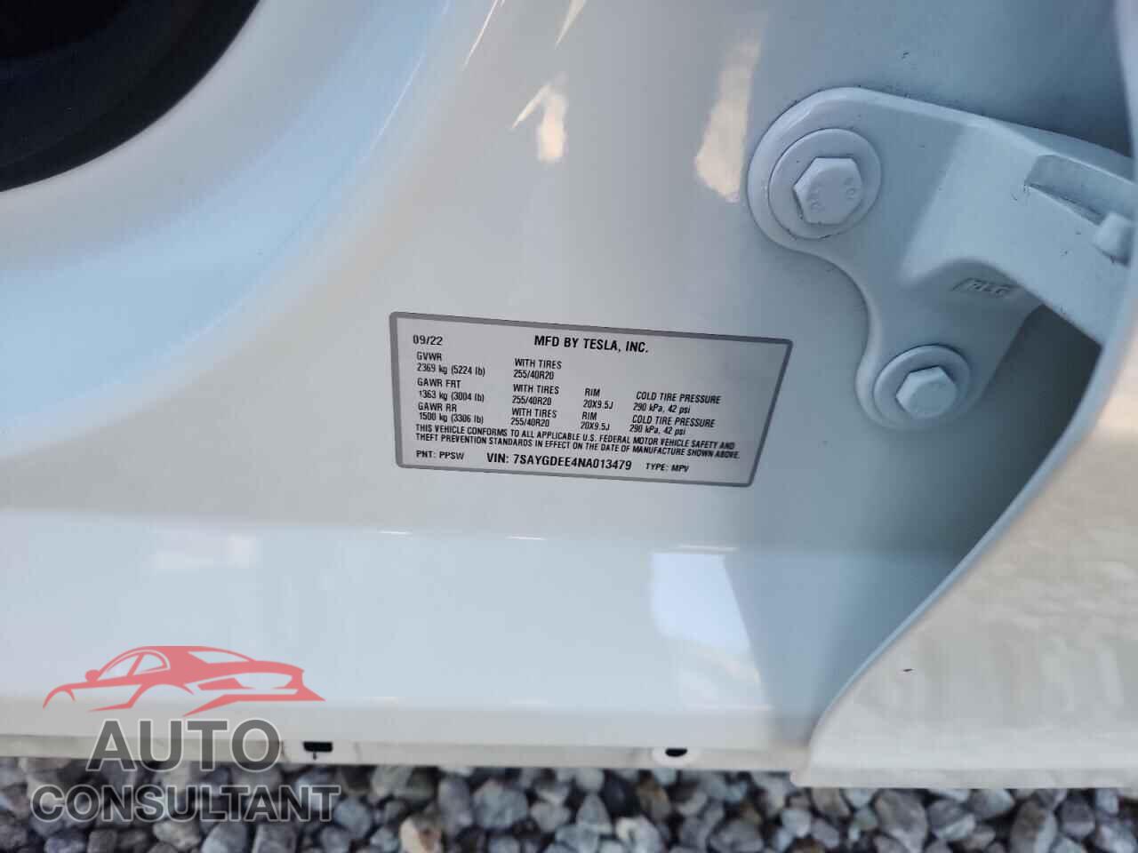 TESLA MODEL Y 2022 - 7SAYGDEE4NA013479