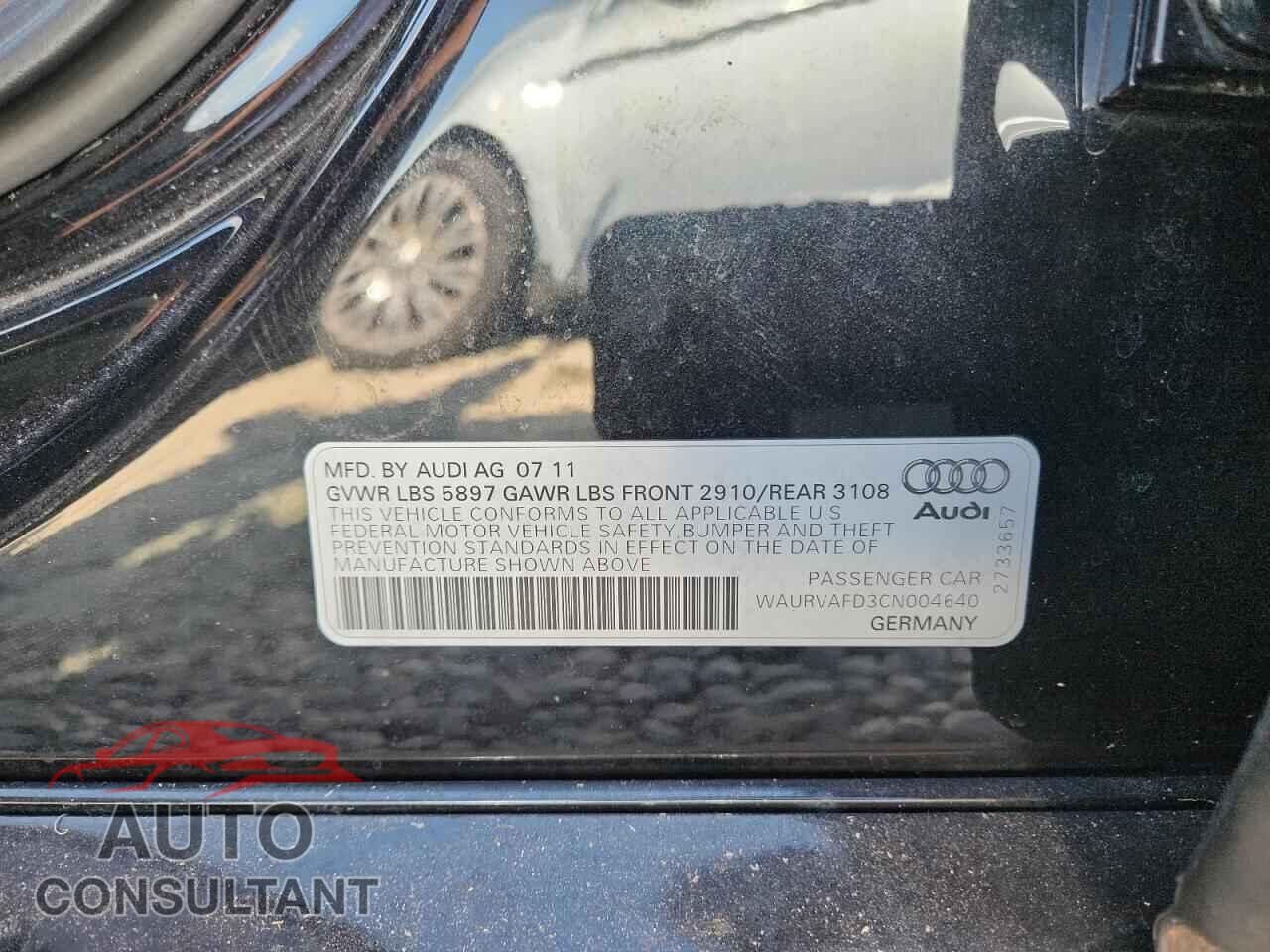 AUDI A8 2012 - WAURVAFD3CN004640