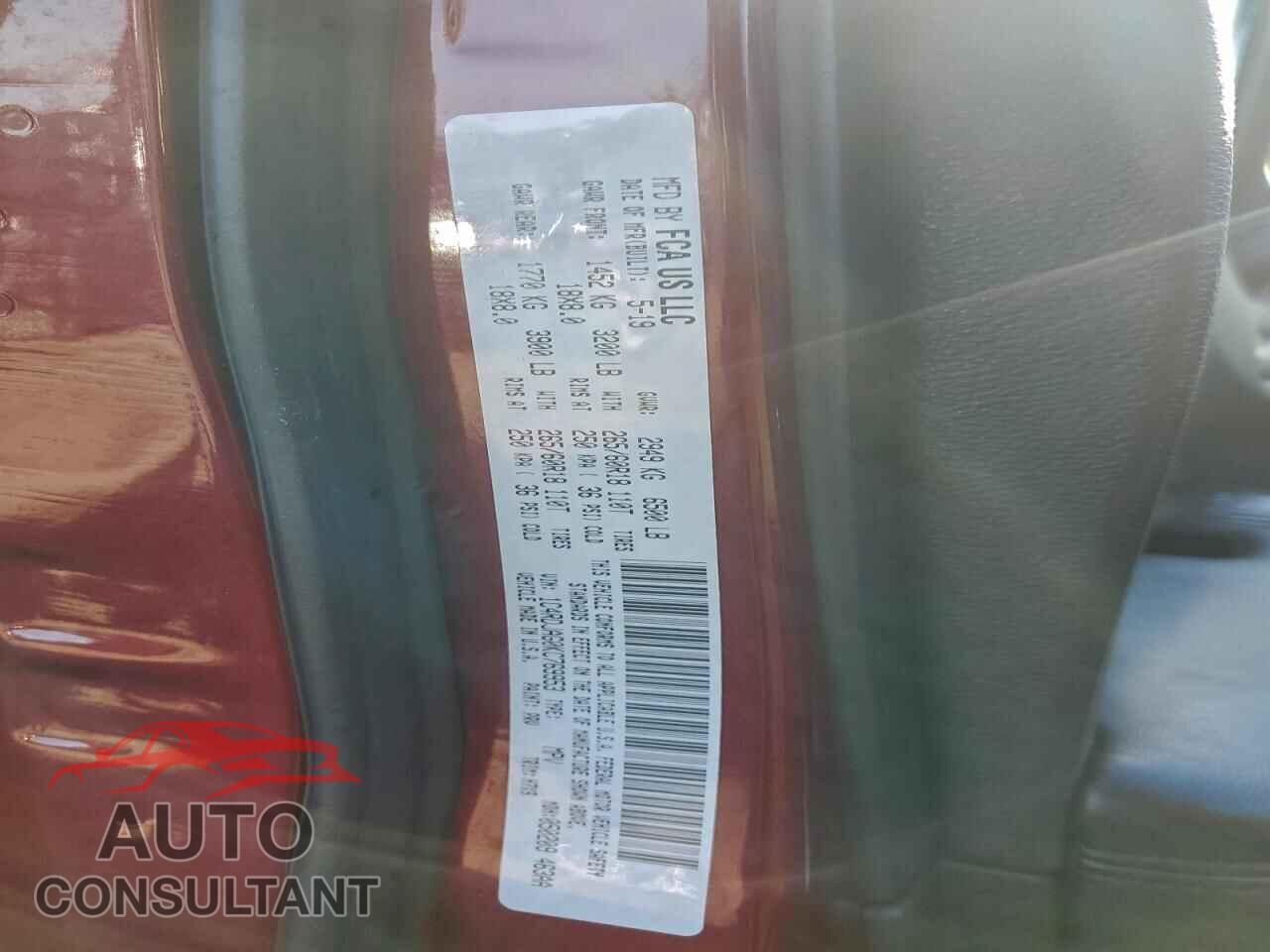 DODGE DURANGO 2019 - 1C4RDJAG0KC769953