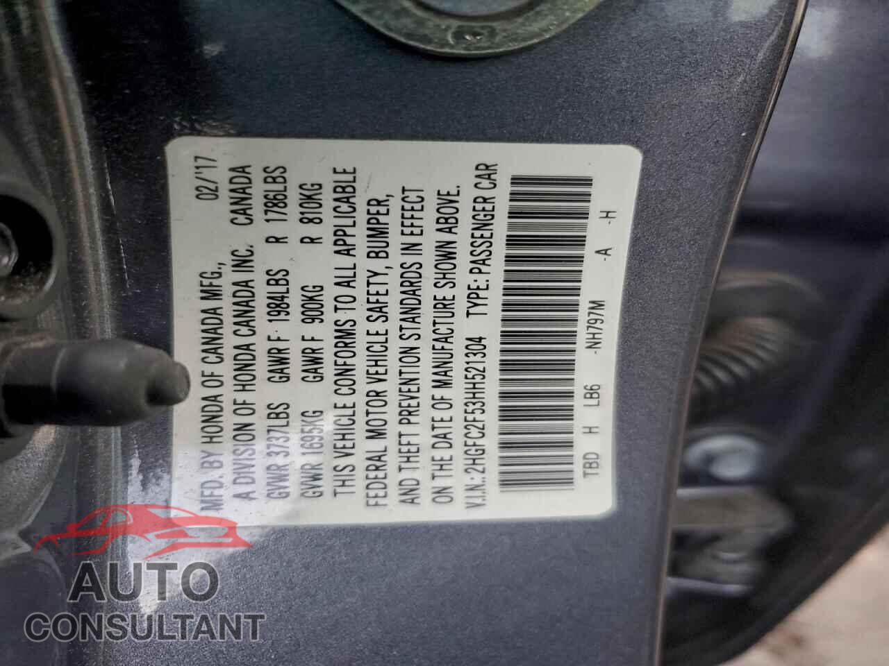 HONDA CIVIC 2017 - 2HGFC2F53HH521304