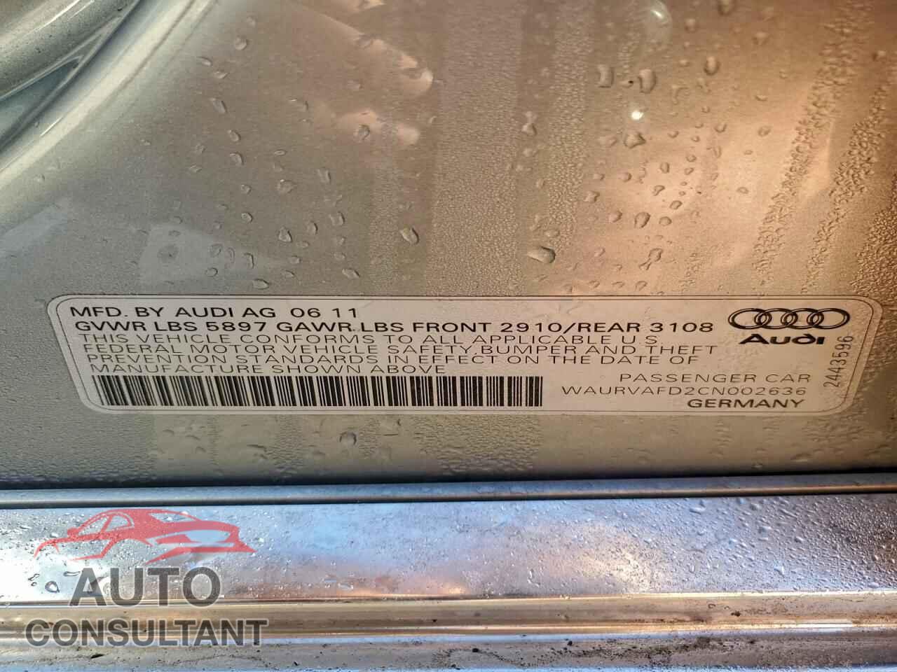 AUDI A8 2012 - WAURVAFD2CN002636