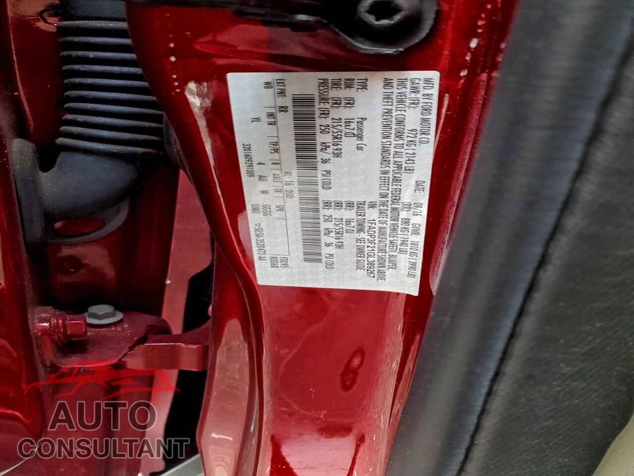 FORD FOCUS 2016 - 1FADP3F21GL389267