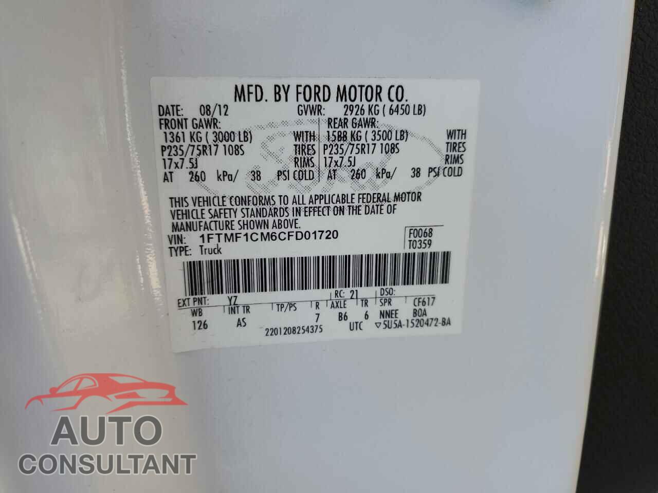 FORD All Models 2012 - 1FTMF1CM6CFD01720