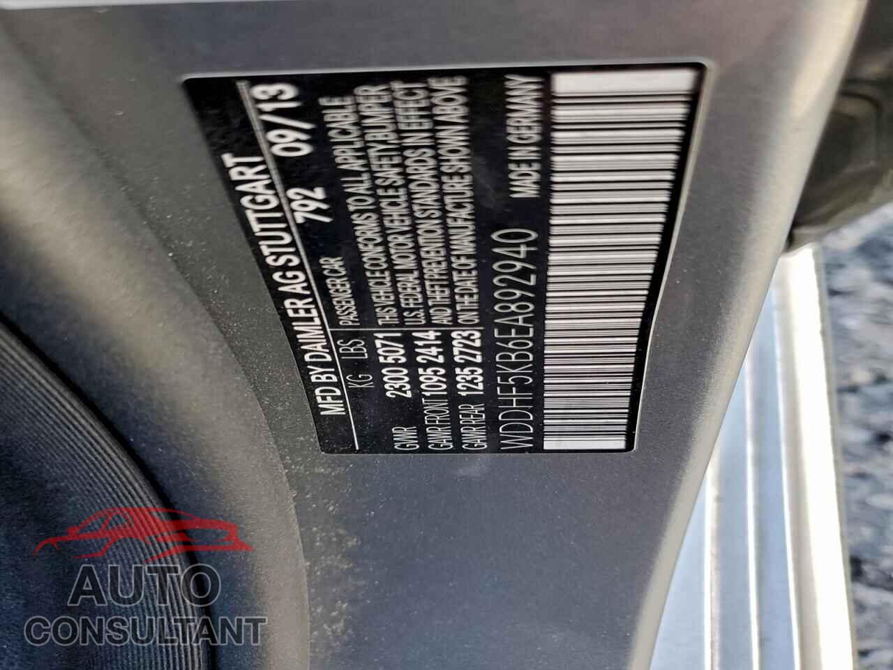 MERCEDES-BENZ E-CLASS 2014 - WDDHF5KB6EA892940