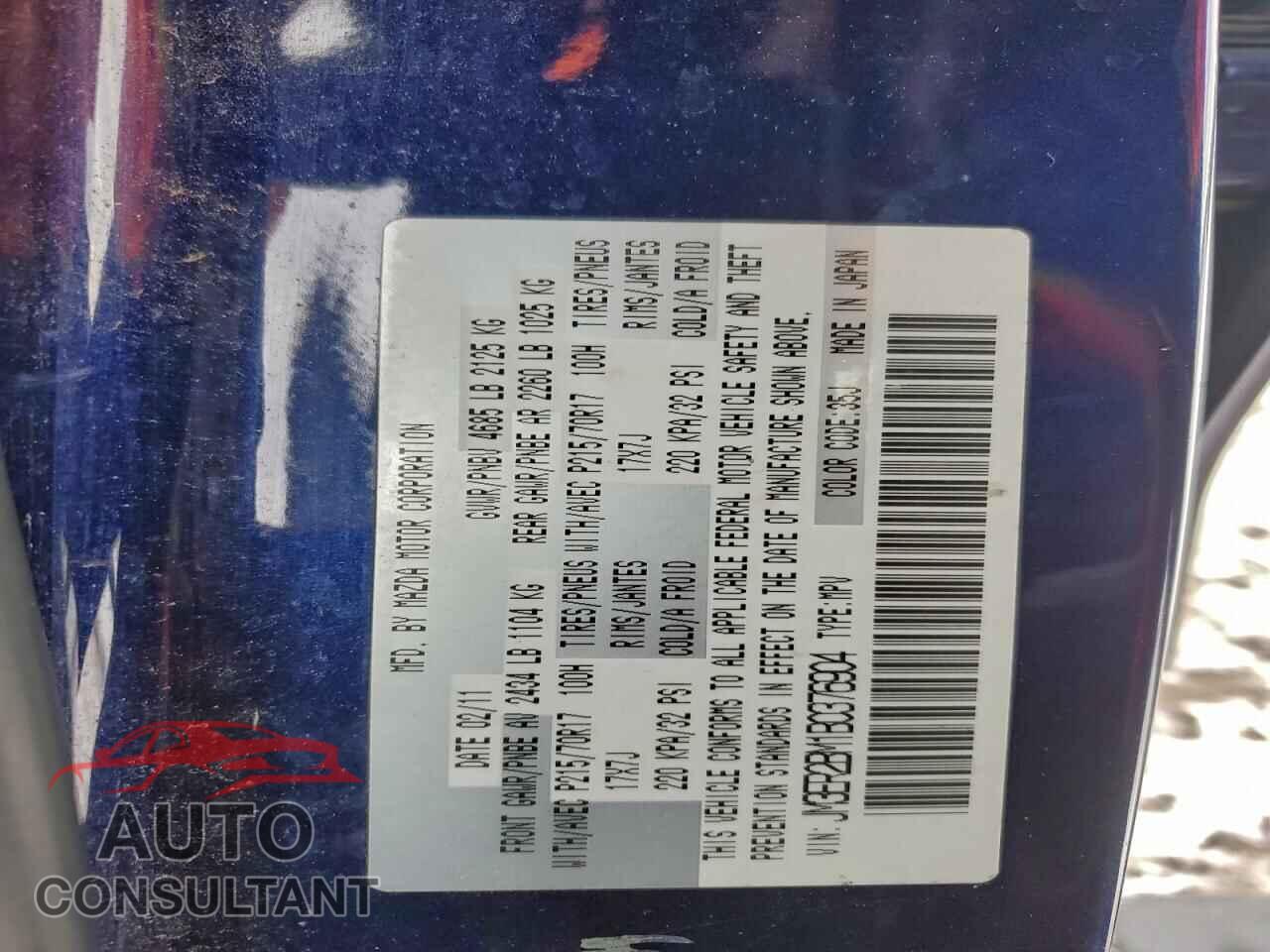 MAZDA CX-7 2011 - JM3ER2BM1B0376904