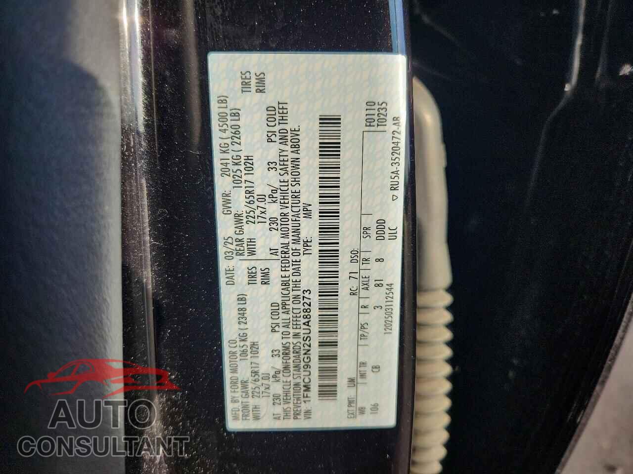 FORD ESCAPE ACT 2025 - 1FMCU9GN2SUA88273